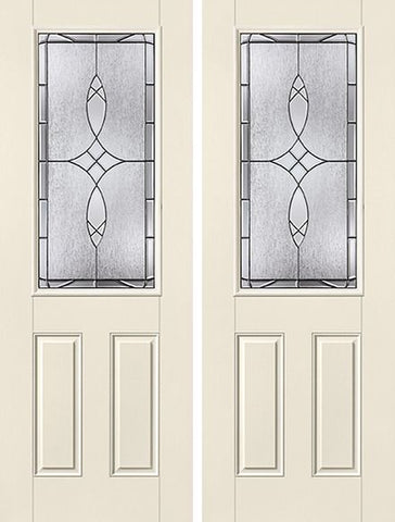WDMA 68x96 Door (5ft8in by 8ft) Exterior Smooth Blackstone 8ft 3/4 Lite 2 Panel Star Double Door 1