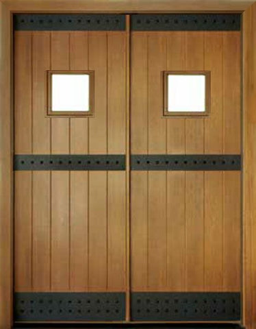 WDMA 72x108 Door (6ft by 9ft) Exterior Mahogany Aspen 3 Strap Double Door 1