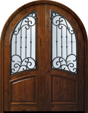WDMA 72x96 Door (6ft by 8ft) Exterior Knotty Alder 36in x 96in Double Round Top Catalina Alder Door 1
