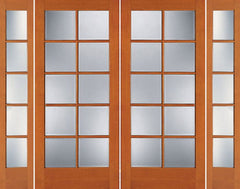 WDMA 76x80 Door (6ft4in by 6ft8in) Exterior Fir 1510 10-Lite Double Door Sidelights 1