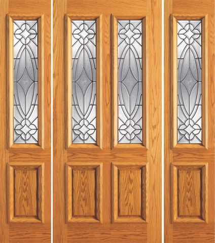 WDMA 78x80 Door (6ft6in by 6ft8in) Exterior Mahogany Twin Lite Entry Two Sidelights Door Glasswork 1