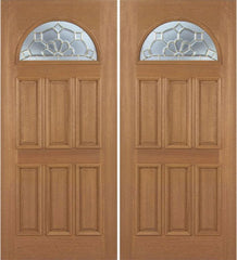 WDMA 84x80 Door (7ft by 6ft8in) Exterior Mahogany Jefferson Double Door w/ A Glass 1