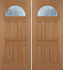 WDMA 84x80 Door (7ft by 6ft8in) Exterior Mahogany Jefferson Double Door w/ C Glass 1