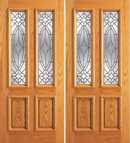 WDMA 84x80 Door (7ft by 6ft8in) Exterior Mahogany Double Door Twin Lite Insulated Beveled Glass 1