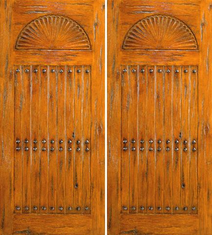 WDMA 84x96 Door (7ft by 8ft) Exterior Knotty Alder Double Door Southwest Home Clavos 1