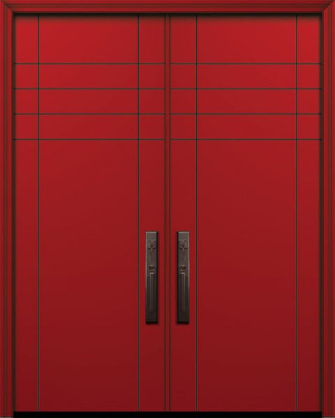 WDMA 84x96 Door (7ft by 8ft) Exterior Smooth 42in x 96in Double Fleetwood Solid Contemporary Door 1