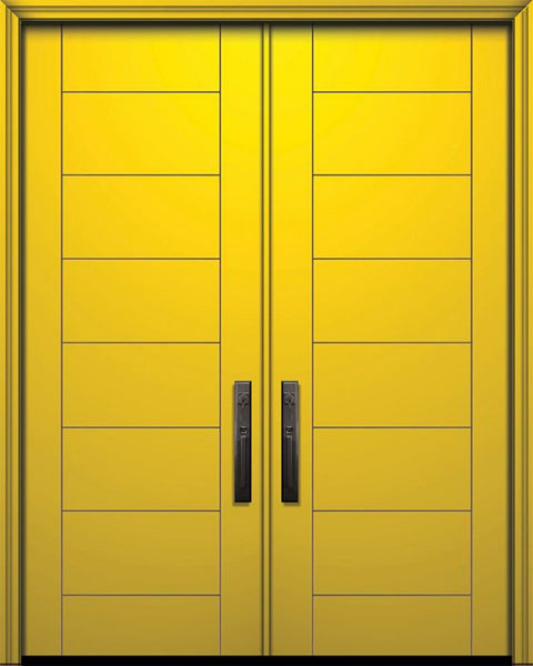 WDMA 84x96 Door (7ft by 8ft) Exterior Smooth 42in x 96in Double Brentwood Solid Contemporary Door 1