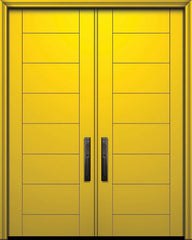 WDMA 84x96 Door (7ft by 8ft) Exterior Smooth 42in x 96in Double Brentwood Solid Contemporary Door 1