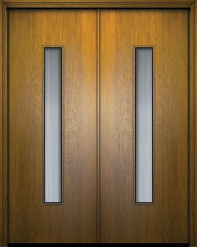WDMA 84x96 Door (7ft by 8ft) Exterior Mahogany 42in x 96in Double Malibu Contemporary Door w/Textured Glass 1