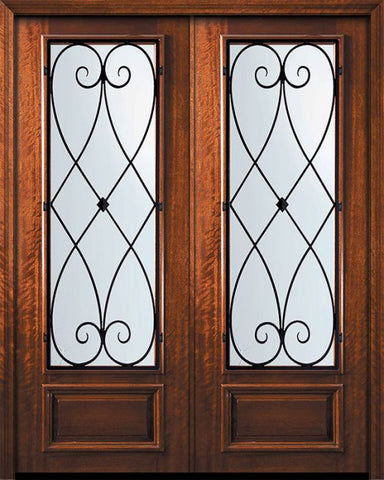 WDMA 84x96 Door (7ft by 8ft) Exterior Mahogany 42in x 96in Double 3/4 Lite Charleston Door 1