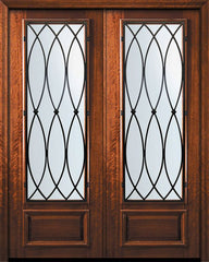 WDMA 84x96 Door (7ft by 8ft) Exterior Mahogany 42in x 96in Double 3/4 Lite La Salle Door 1