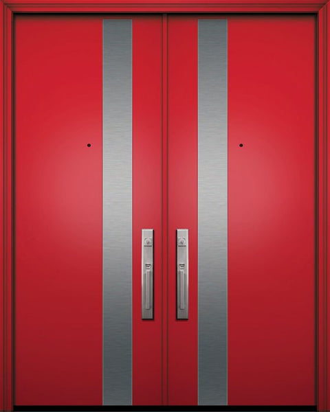 WDMA 84x96 Door (7ft by 8ft) Exterior Smooth 42in x 96in Double Costa Mesa Solid Contemporary Door 1