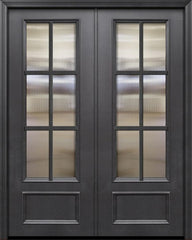 WDMA 84x96 Door (7ft by 8ft) French 42in x 96in ThermaPlus Steel 6 Lite SDL 3/4 Lite Double Door 1