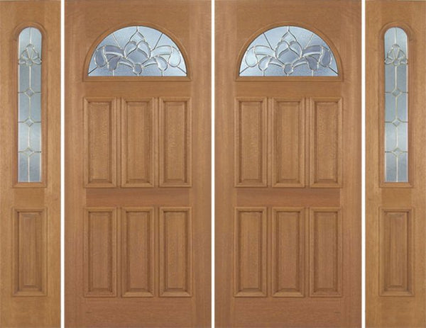 WDMA 88x80 Door (7ft4in by 6ft8in) Exterior Mahogany Jefferson Double Door/2side w/ C Glass 1