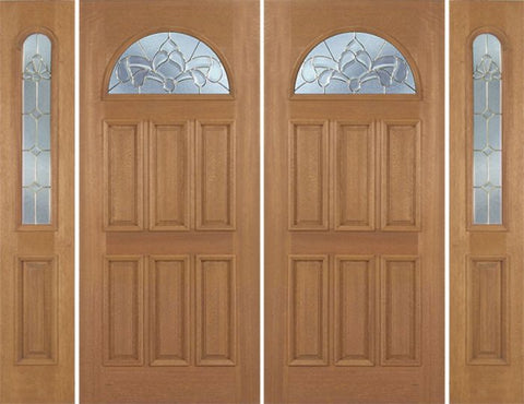 WDMA 88x80 Door (7ft4in by 6ft8in) Exterior Mahogany Jefferson Double Door/2side w/ C Glass 1