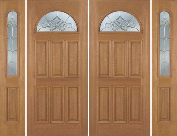 WDMA 88x80 Door (7ft4in by 6ft8in) Exterior Mahogany Jefferson Double Door/2side w/ BO Glass 1