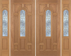 WDMA 88x80 Door (7ft4in by 6ft8in) Exterior Mahogany Revis Double Door/2side w/ L Glass - 6ft8in Tall 1
