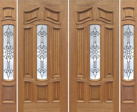 WDMA 88x80 Door (7ft4in by 6ft8in) Exterior Mahogany Palisades Double Door/2side w/ U Glass 1