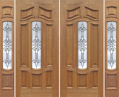 WDMA 88x80 Door (7ft4in by 6ft8in) Exterior Mahogany Palisades Double Door/2side w/ U Glass 1