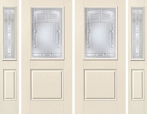 WDMA 88x80 Door (7ft4in by 6ft8in) Exterior Smooth MaplePark Half Lite 1 Panel Star Double Door 2 Sides 1