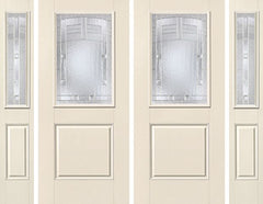 WDMA 88x80 Door (7ft4in by 6ft8in) Exterior Smooth MaplePark Half Lite 1 Panel Star Double Door 2 Sides 1