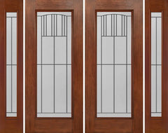 WDMA 88x80 Door (7ft4in by 6ft8in) Exterior Mahogany Full Lite Double Entry Door Sidelights MI Glass 1