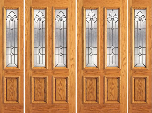 WDMA 88x80 Door (7ft4in by 6ft8in) Exterior Mahogany Twin Lite Front Double Glass Door Two Sidelights 1