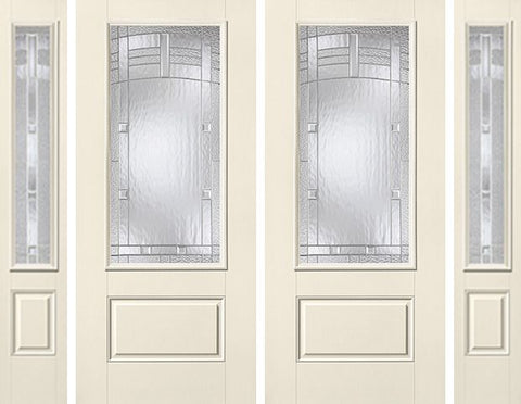 WDMA 88x80 Door (7ft4in by 6ft8in) Exterior Smooth MaplePark 3/4 Lite 1 Panel Star Double Door 2 Sides 1