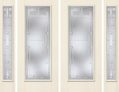 WDMA 88x80 Door (7ft4in by 6ft8in) Exterior Smooth MaplePark Full Lite W/ Stile Lines Star Double Door 2 Sides 1
