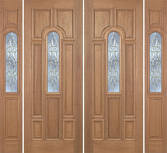 WDMA 88x96 Door (7ft4in by 8ft) Exterior Mahogany Revis Double Door/2side w/ L Glass - 8ft Tall 1