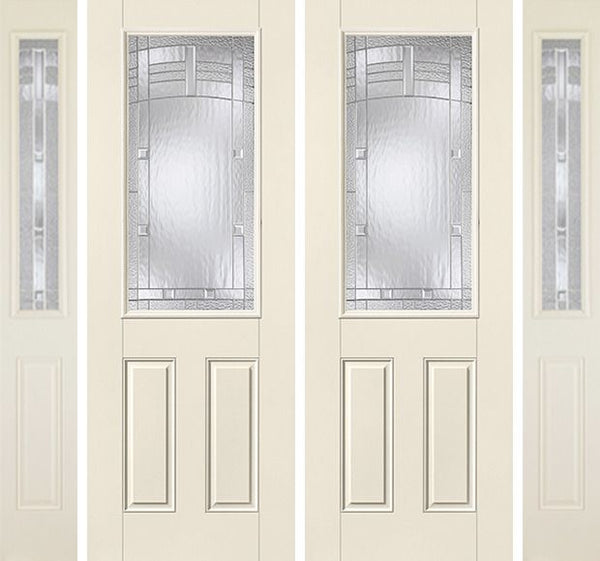 WDMA 88x96 Door (7ft4in by 8ft) Exterior Smooth MaplePark 8ft Half Lite 2 Panel Star Double Door 2 Sides 1