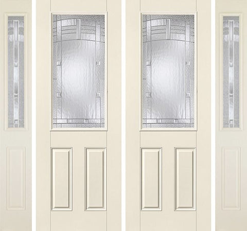 WDMA 88x96 Door (7ft4in by 8ft) Exterior Smooth MaplePark 8ft Half Lite 2 Panel Star Double Door 2 Sides 1