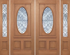 WDMA 96x80 Door (8ft by 6ft8in) Exterior Mahogany Maryvale Double Door/2side w/ EE Glass 1