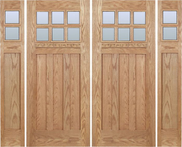 WDMA 96x80 Door (8ft by 6ft8in) Exterior Oak Randall Double Door/2side w/ DB Glass 1