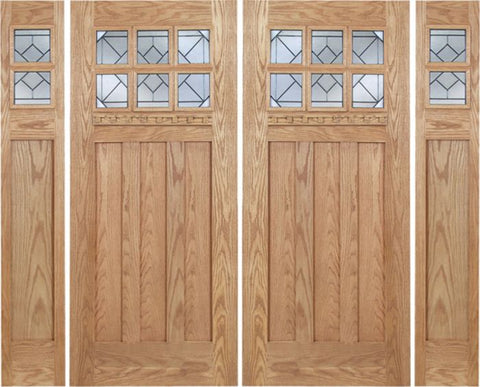 WDMA 96x80 Door (8ft by 6ft8in) Exterior Oak Randall Double Door/2side w/ Q Glass 1