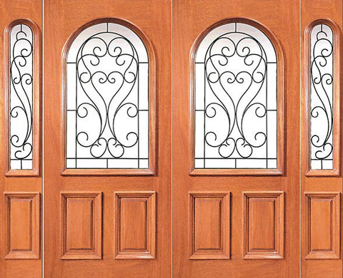 WDMA 96x80 Door (8ft by 6ft8in) Exterior Mahogany Radius Lite Double Door Two Sidelights 1