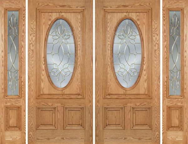 WDMA 96x80 Door (8ft by 6ft8in) Exterior Oak Watson Double Door/2side w/ CO Glass 1