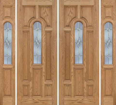 WDMA 96x96 Door (8ft by 8ft) Exterior Oak Carrick Double Door/2side w/ C Glass - 8ft Tall 1