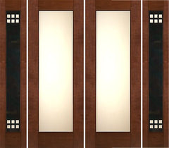 WDMA 96x96 Door (8ft by 8ft) Exterior Mahogany 2-1/4in Thick Double Doors Heavy Iron Side Low-E Glass 1